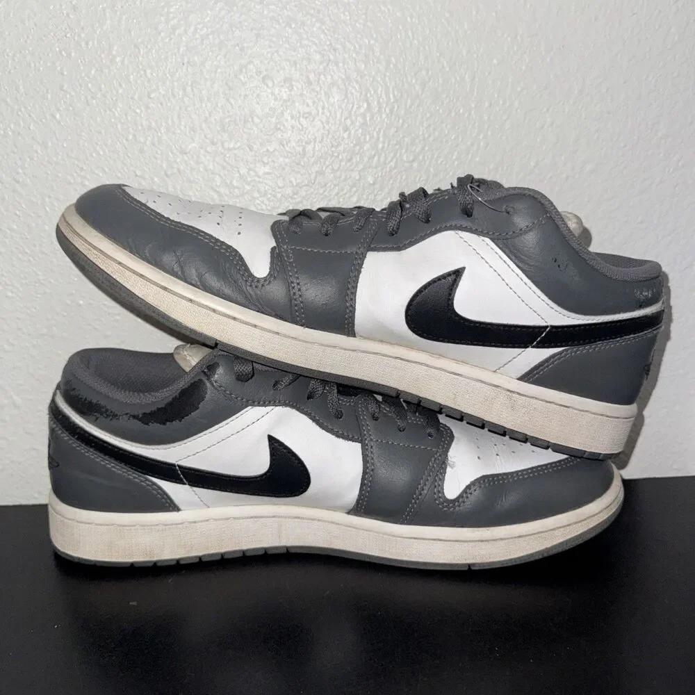 Nike Air Jordan 1 Low Iron Grey Men's Size 11 553558-152 Sneakers Shoes